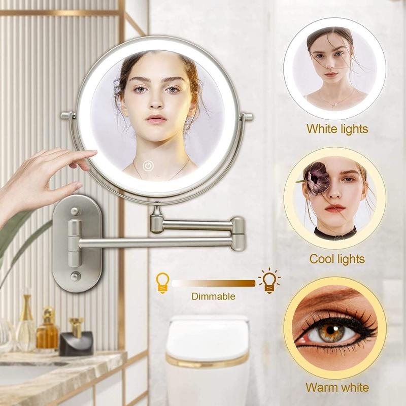 BowLift | GlamGlow Deluxe LED Makeup Mirror – Magnifying Vanity Mirror with Dimmable Light