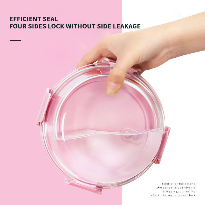 BowLift | Heat-Resistant Glass Lunch Box Microwaveable, High Borosilicate Lunch Box For Students, Fresh Fruit Lunch Box With Lid And Sealed Lunch Box For Office Workers
