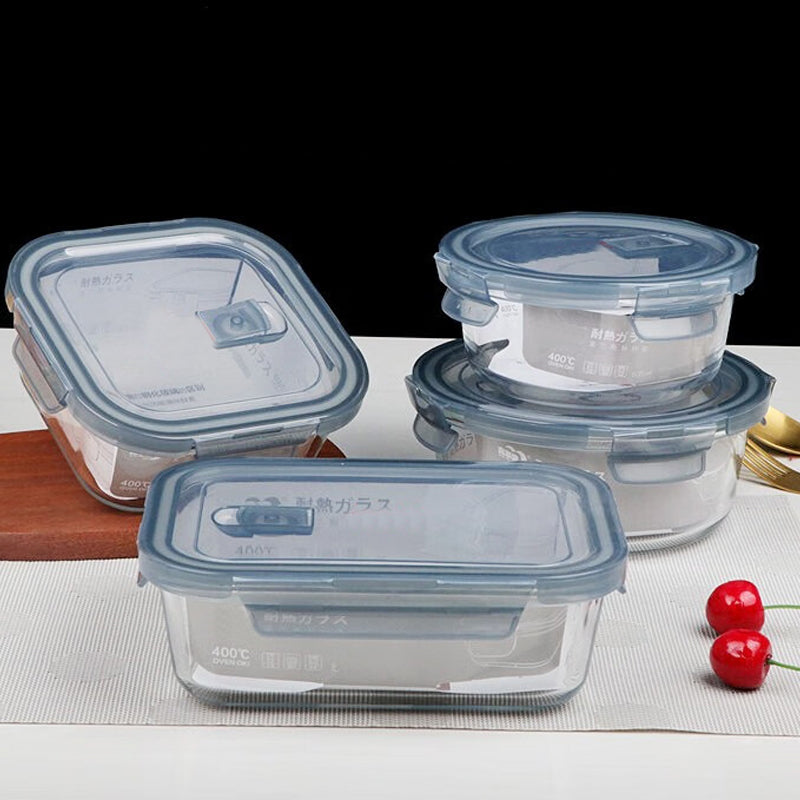 BowLift | Heat-Resistant Glass Storage Box Gaopeng Tempered Glass Bowl Refrigerator Microwave Storage Bowl Lunch Box Square Lunch Box