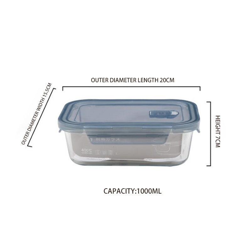BowLift | Heat-Resistant Glass Storage Box Gaopeng Tempered Glass Bowl Refrigerator Microwave Storage Bowl Lunch Box Square Lunch Box