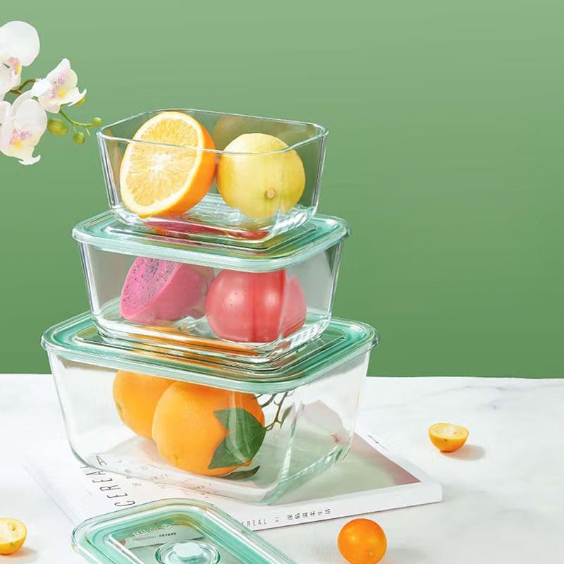 BowLift | Fresh-Keeping Box Glass Lunch Box Microwave Heating Refrigerator Storage Box Pickles Kimchi Sealed Box With Lid