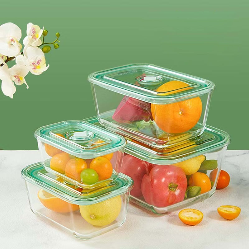 BowLift | Fresh-Keeping Box Glass Lunch Box Microwave Heating Refrigerator Storage Box Pickles Kimchi Sealed Box With Lid