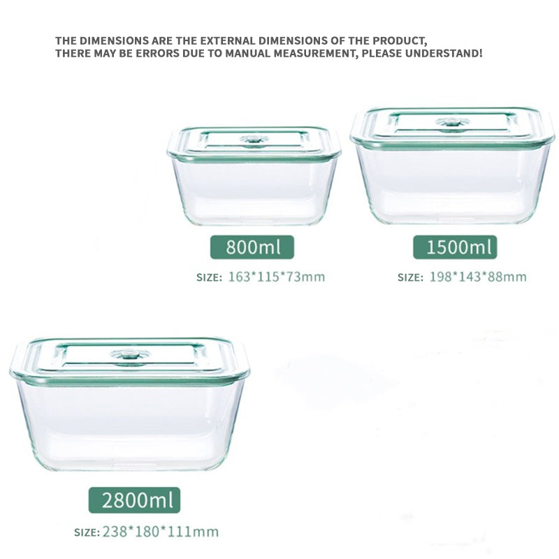 BowLift | Fresh-Keeping Box Glass Lunch Box Microwave Heating Refrigerator Storage Box Pickles Kimchi Sealed Box With Lid