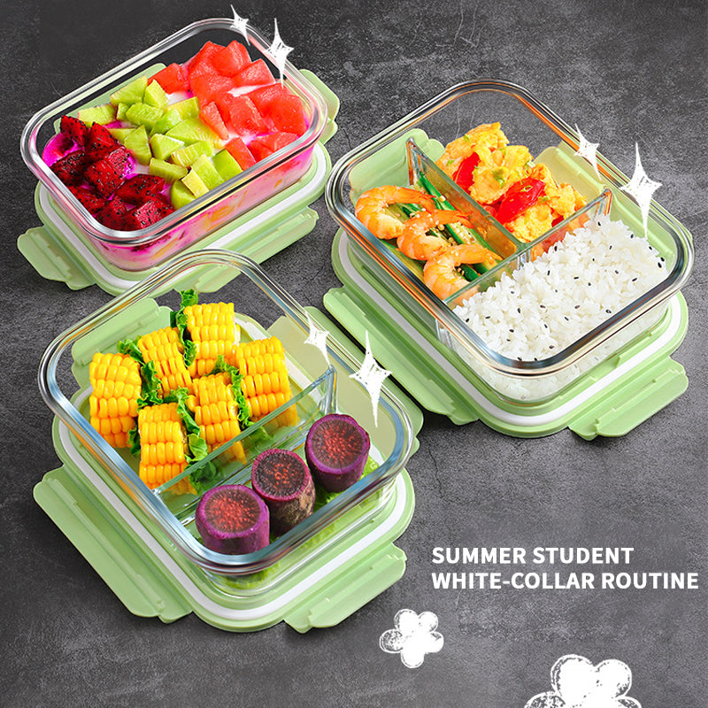 BowLift | Heat-Resistant Glass Lunch Box Microwaveable, High Borosilicate Lunch Box For Students, Fresh Fruit Lunch Box With Lid And Sealed Lunch Box For Office Workers