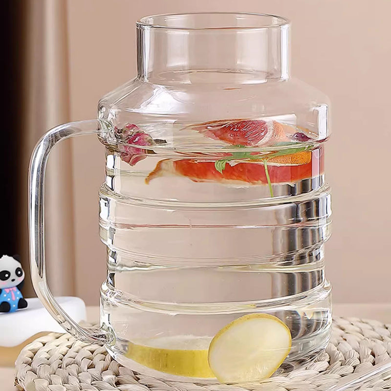BowLift | High Borosilicate Glass Water Cup Large Capacity High Temperature Resistant Kettle With Lid And Straw For Office