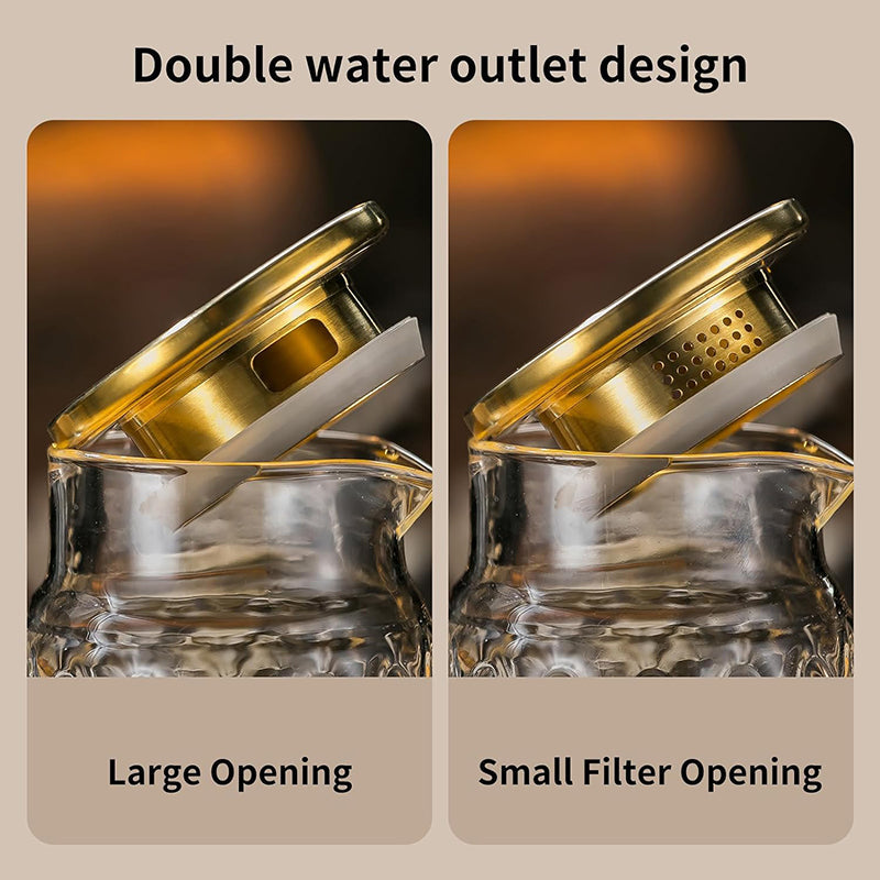 BowLift | Heat Resistant Water Glass Jug Glass Pitcher with Lid, 2 PACK 2L Liter Vintage Water Pitcher for Cold Brew, Coffee, Lemonade, Iced Tea,Beverage