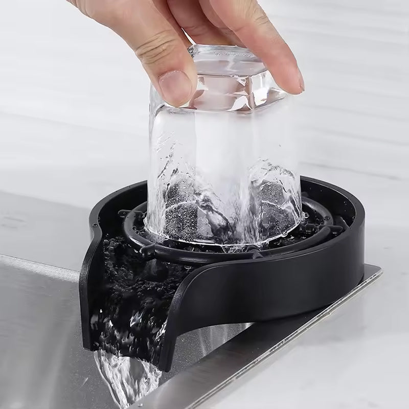BowLift | High Pressure Automatic Black Cup Washer Bar Accessories Oem Bottle Cleaner For Kitchen Sinks Automatic Washing Cup Washer
