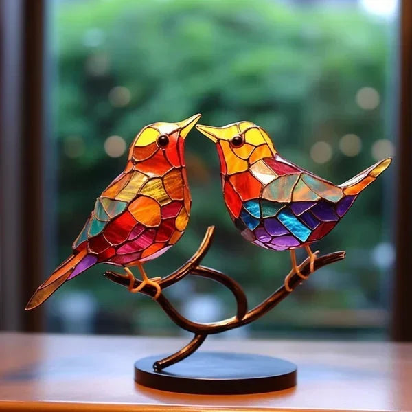 BowLift | Glass Stained Bird Sculpture Ornament