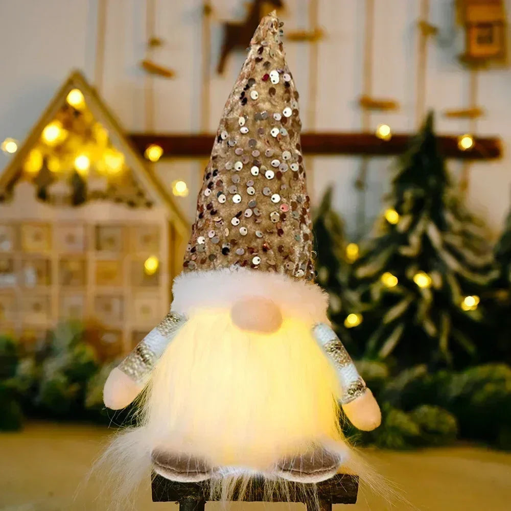 BowLift | LED Christmas Gnome | Knitted Design with Night Light | Glowing Christmas Decoration | Warm & Cozy