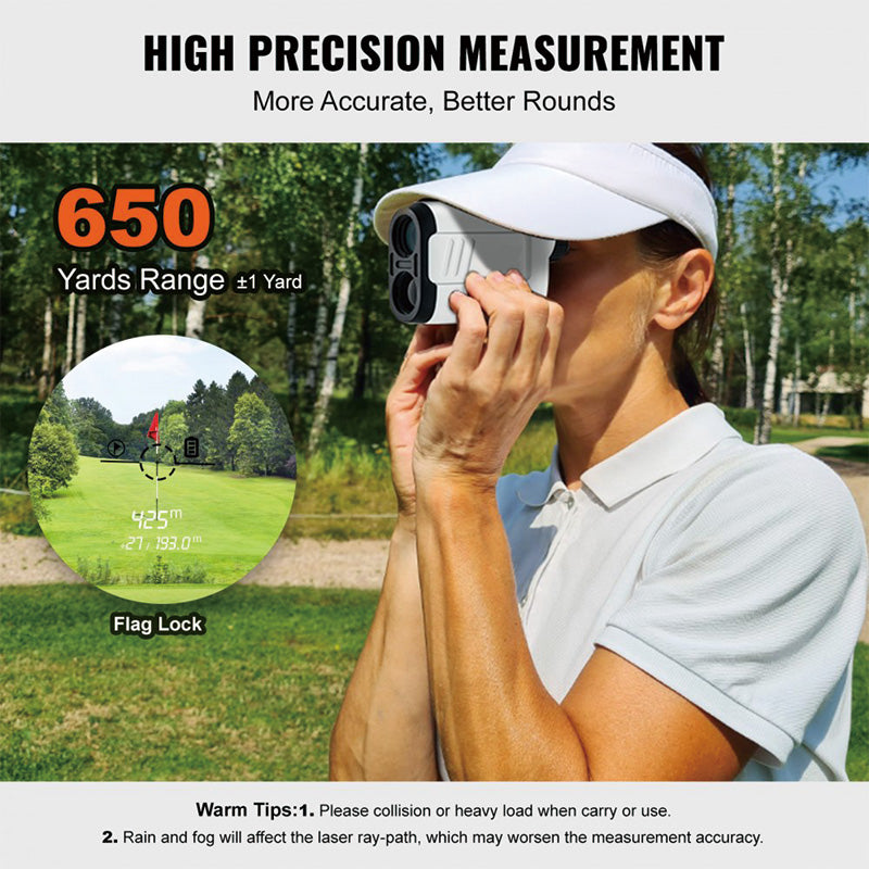 BowLift | Golf Rangefinder, 650 Yards Laser Golfing Hunting Range Finder, 6X Magnification Distance Measuring, Golfing Accessory with High-Precision Flag Lock, , Continuous Scan, and Batteries