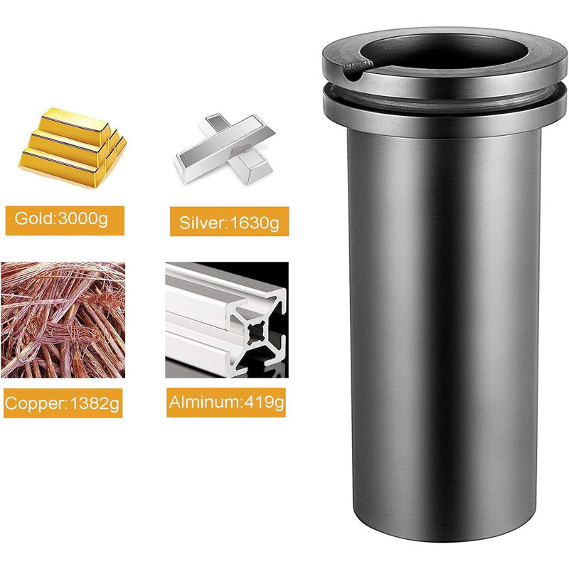 BowLift | 1kg Graphite Crucible High Purity Melting Gold Silver Copper Furnace Casting Mould Melt Jewelry Casting Tools