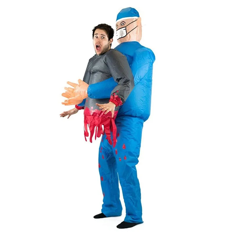 BowLift | Inflatable Halloween Surgeon Costume with Ghost – Funny & Creepy Adult Costume