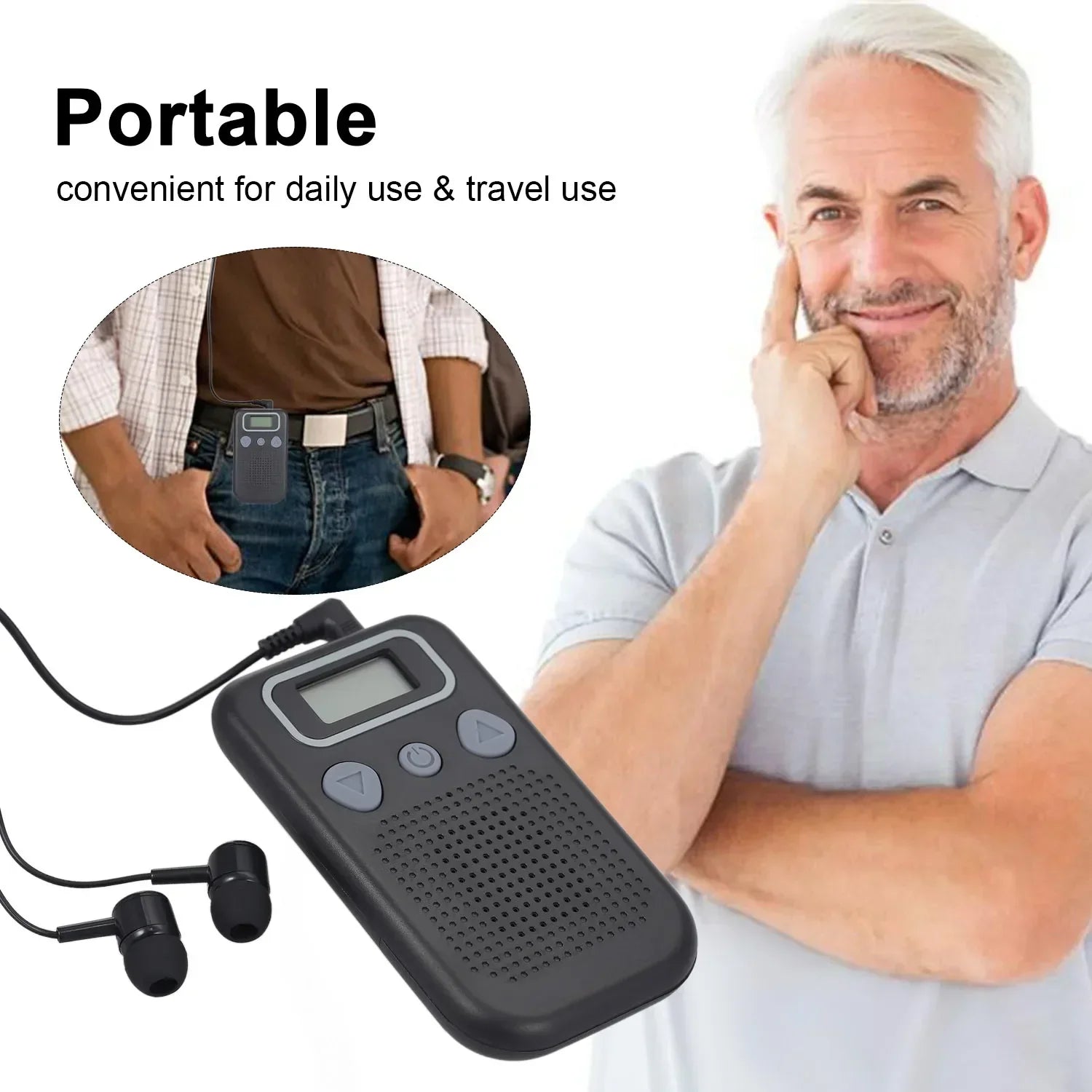 BowLift | Hearing Aid Sound Amplifier – Battery-Powered In-Ear Hearing Enhancement Device with Headset for Seniors and Adults