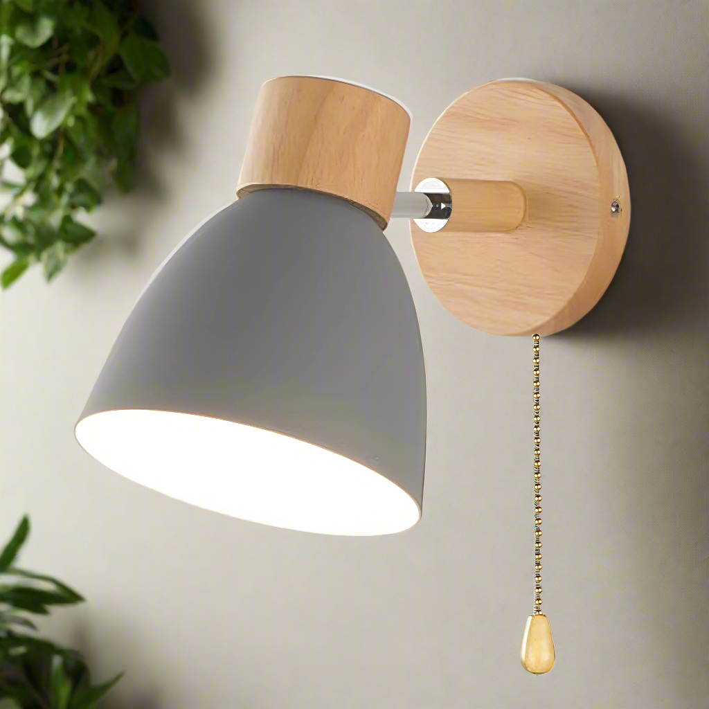 BowLift | Nordic-modern hanging switch wall lamp made of wood