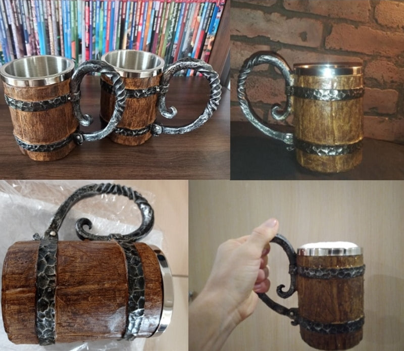 BowLift | Ancient Time Stainless Steel Wooden Mug