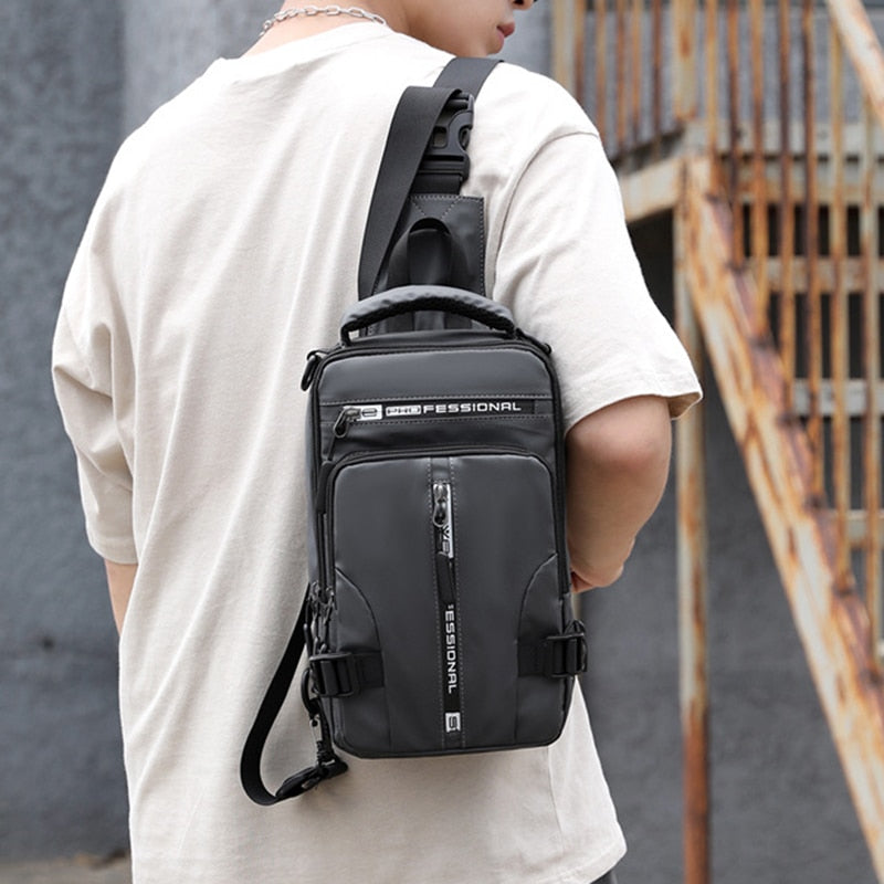 BowLift | Waterproof Oxford Crossbody Bag, Anti-Theft Sling Bag, USB Charging & Multi-Pocket Design