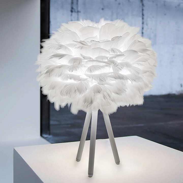 BowLift | Table Lamp - FeatherLux - Dimmable Light - Elegant Feather Design