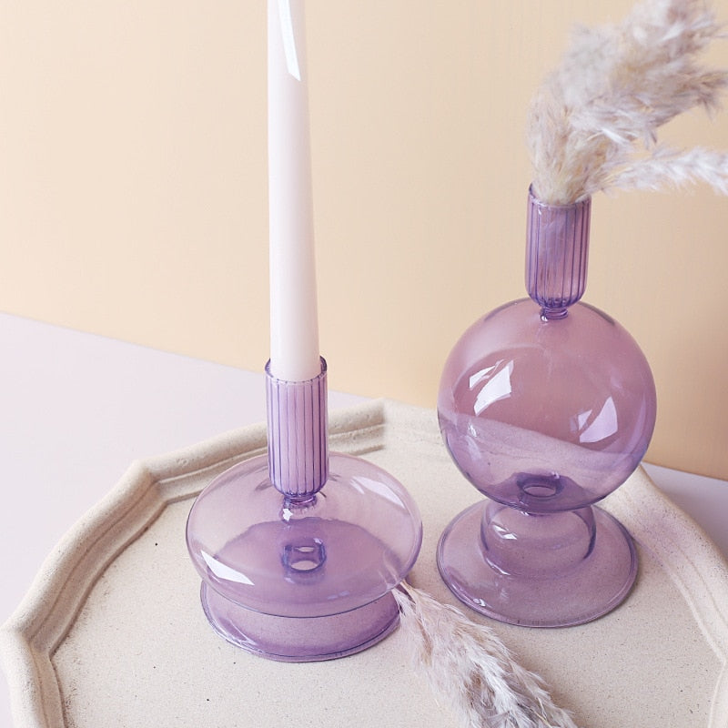 BowLift | Lilac Candle Holder made of Glass