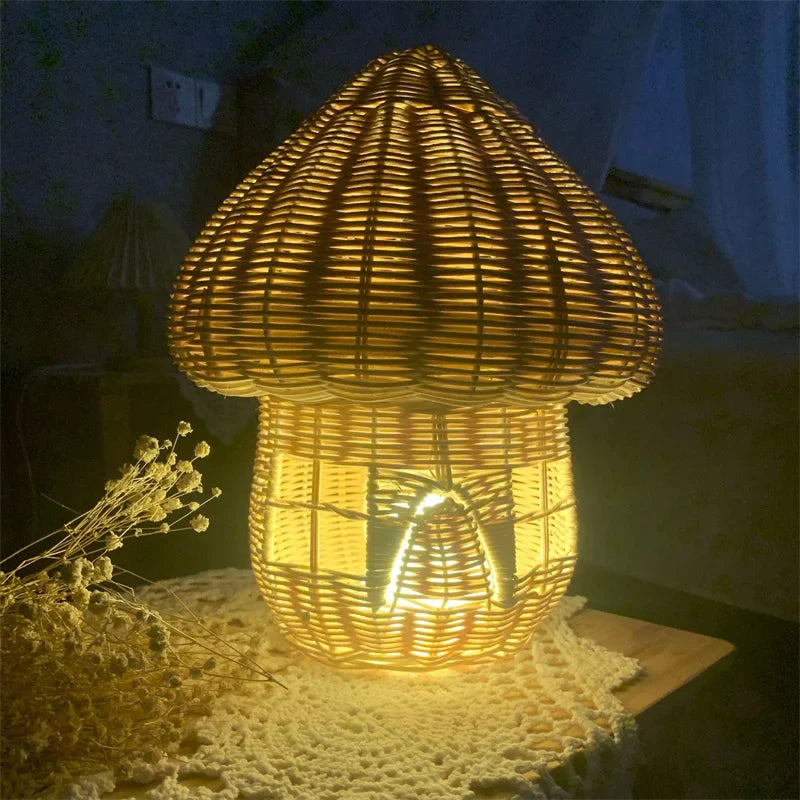 BowLift | Handcrafted Rattan Mushroom House Ornament – Beautiful Woven Decoration for Home