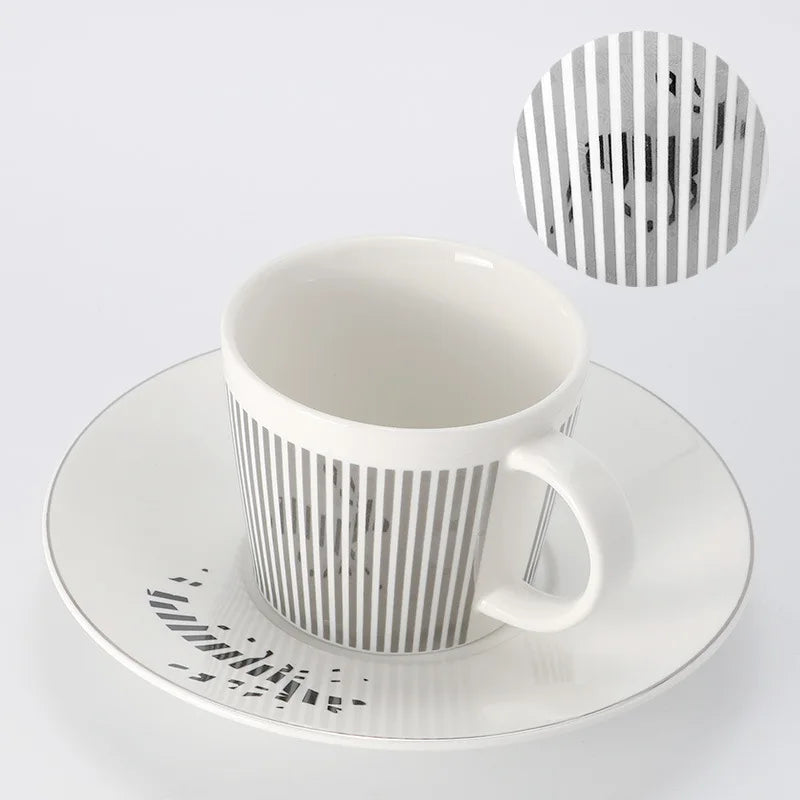 BowLift | Creative dynamic SLR cup Leopard anamorphic zebra cup Luycho coffee tea cup set with coaster 90ml-225ml