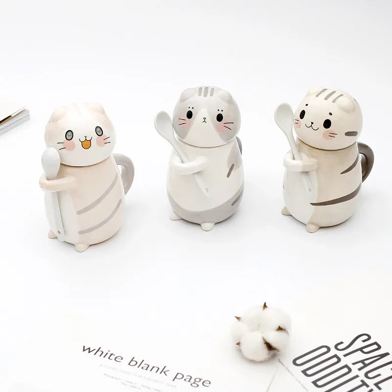 BowLift | Lucky Cat Ceramic Coffee Mug with Spoon