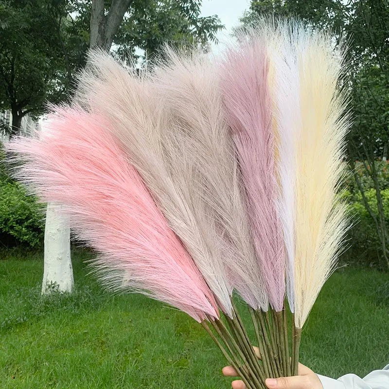 BowLift | 5 pieces 100 cm Artificial Pampas Grass Dried Flower Bouquet Wedding Party Decoration Home Room DIY Artificial Plants Decoration Supplies