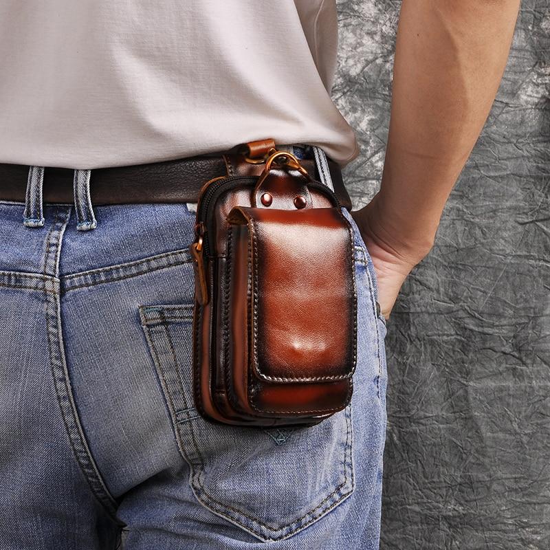 Genuine Leather Men's Hip Bag