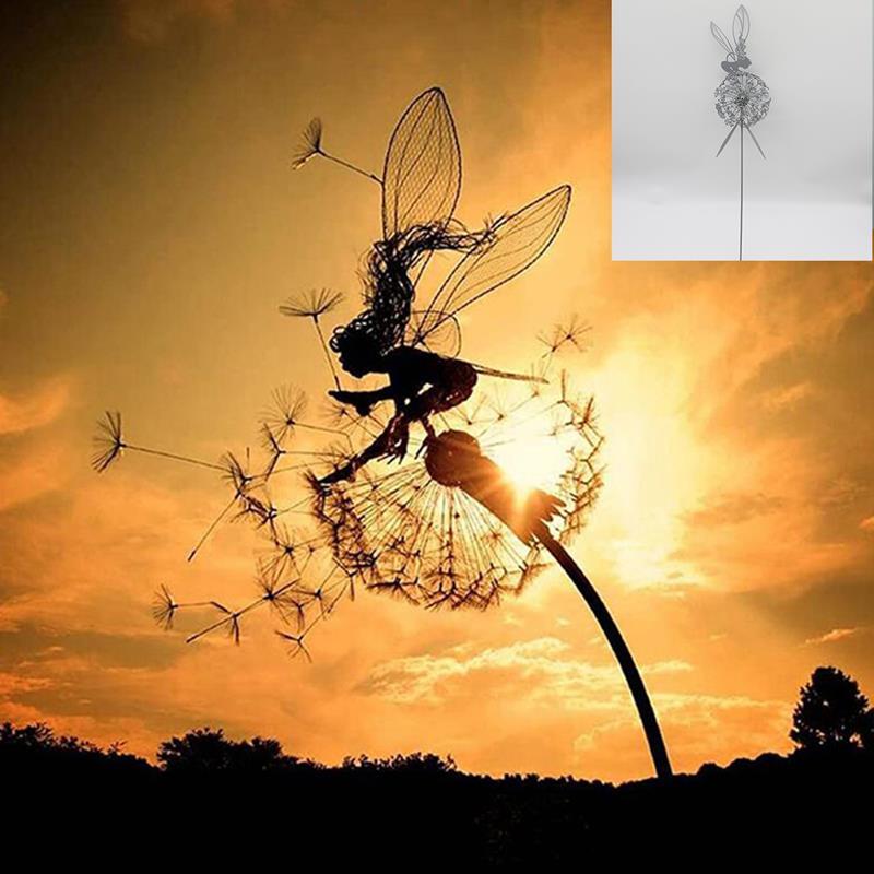 BowLift | Fairies and Dandelions Dancing Together Sculpture for Outdoor Garden