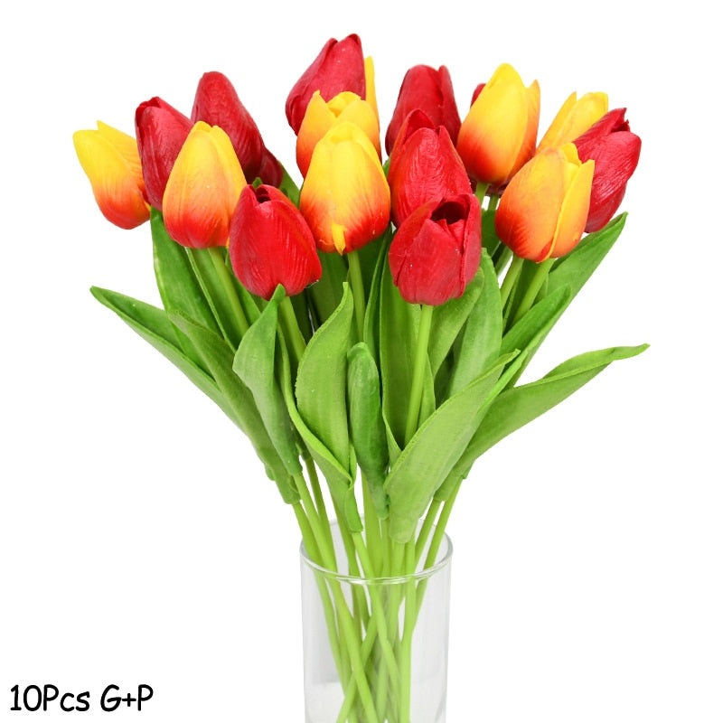 BowLift | Artificial Flower Bouquet with Tulips, Decoration (10 Pieces)