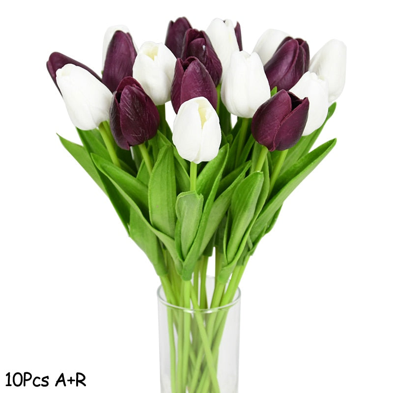 BowLift | Artificial Flower Bouquet with Tulips, Decoration (10 Pieces)