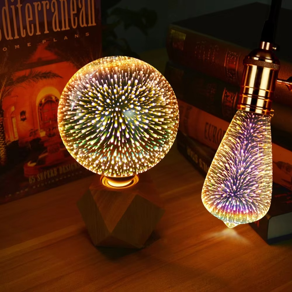 BowLift | 3D Starburst LED Bulb – Vintage Edison Firework Light – E27
