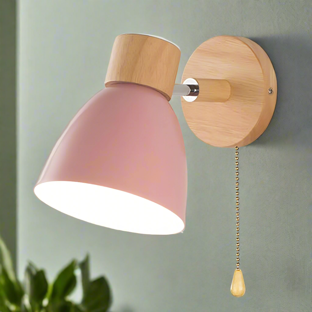 BowLift | Nordic-modern hanging switch wall lamp made of wood