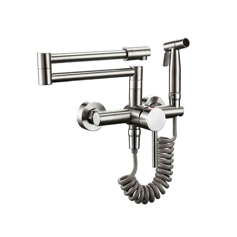 BowLift | Flexible Kitchen Tap with Pull-Out Spray – Stainless Steel Design