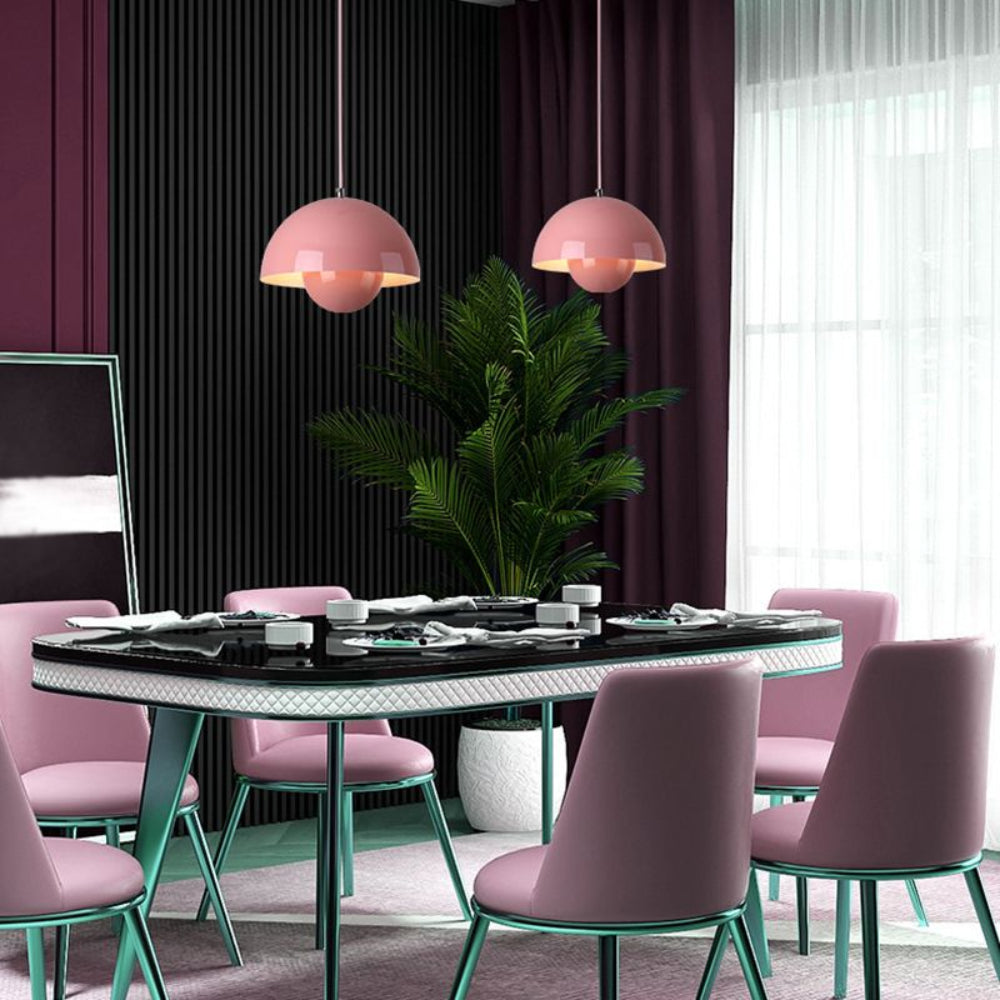 BowLift | Half-Circle Colourful Chandelier – Modern Scandinavian Ceiling Light for Dining, Living & Office