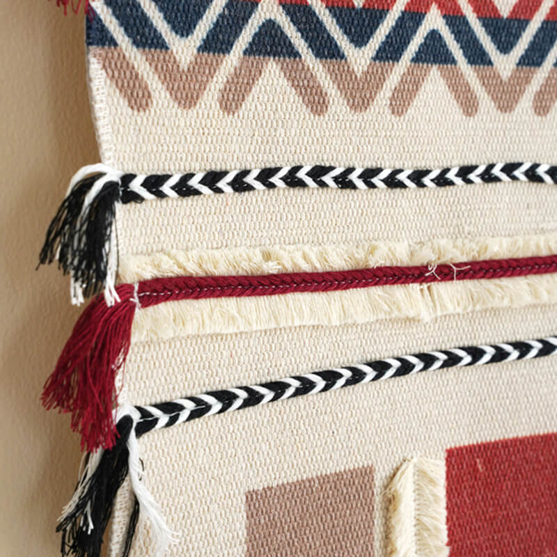BowLift | Handwoven geometric pattern tassel wall hanging