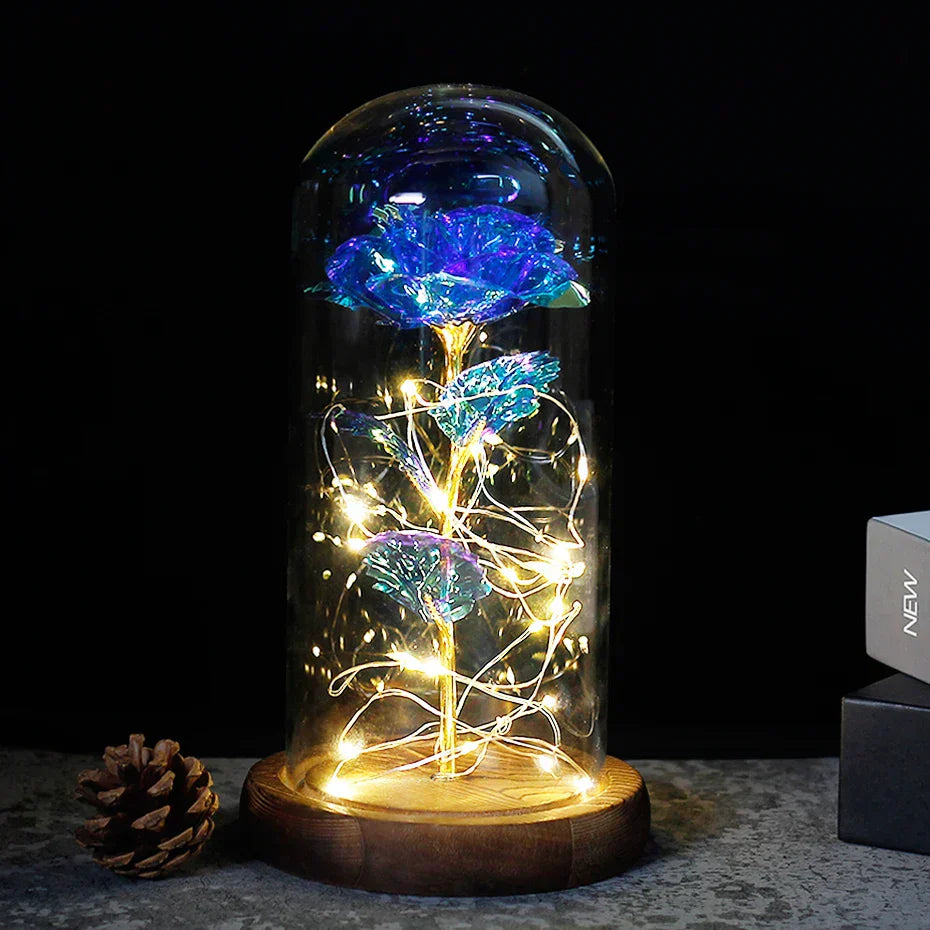 BowLift | Eternal Rose in Glass Dome | Handpicked, LED Lit & Ideal for Romantic Gifts and Home Decor