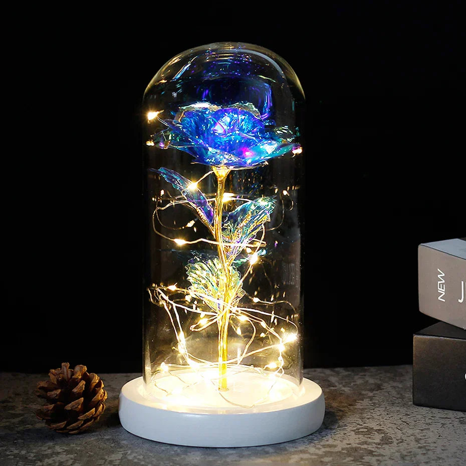 BowLift | Eternal Rose in Glass Dome | Handpicked, LED Lit & Ideal for Romantic Gifts and Home Decor