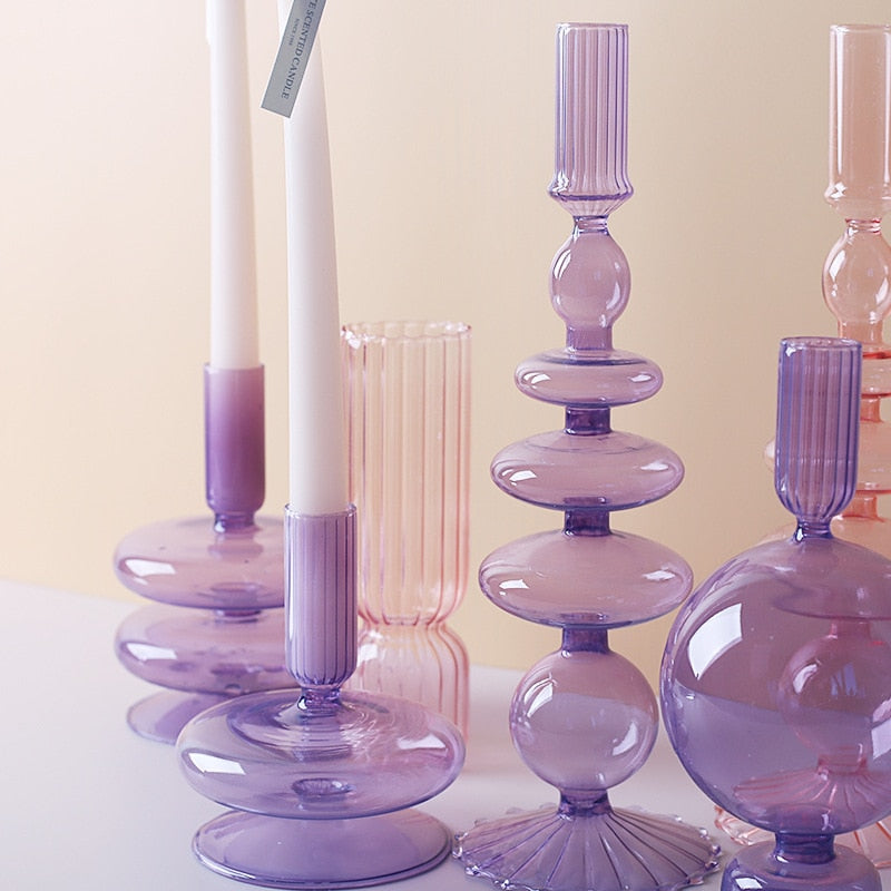 BowLift | Lilac Candle Holder made of Glass
