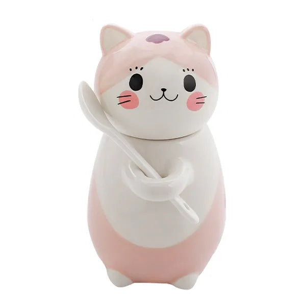 BowLift | Lucky Cat Ceramic Coffee Mug with Spoon