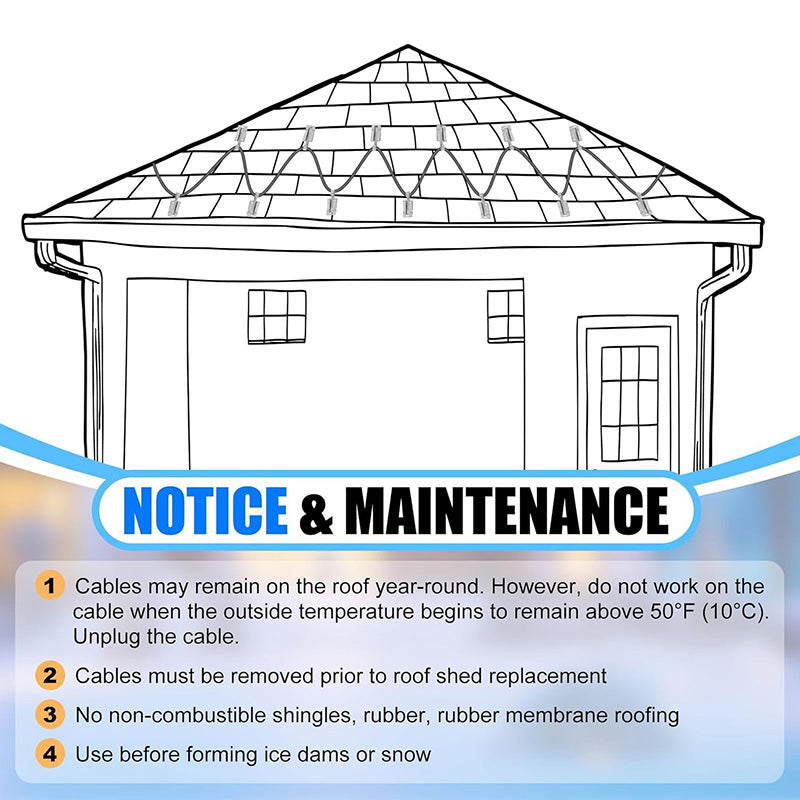 BowLift | 2 Rolls 120 Feet 120V Heating Cable Deicing Cable Heated Pipe Cable for Roof Ice Melting Freeze Protection