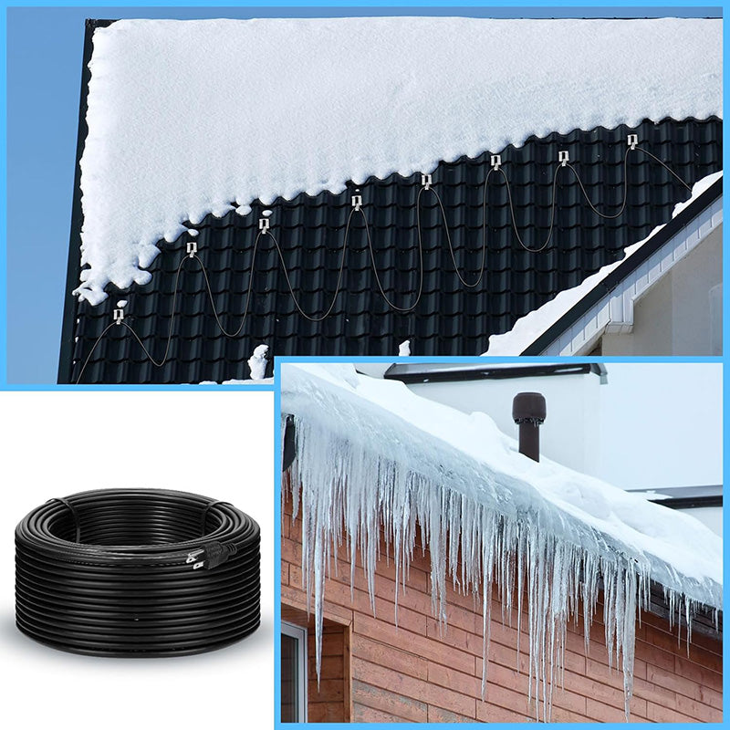 BowLift | 2 Rolls 120 Feet 120V Heating Cable Deicing Cable Heated Pipe Cable for Roof Ice Melting Freeze Protection