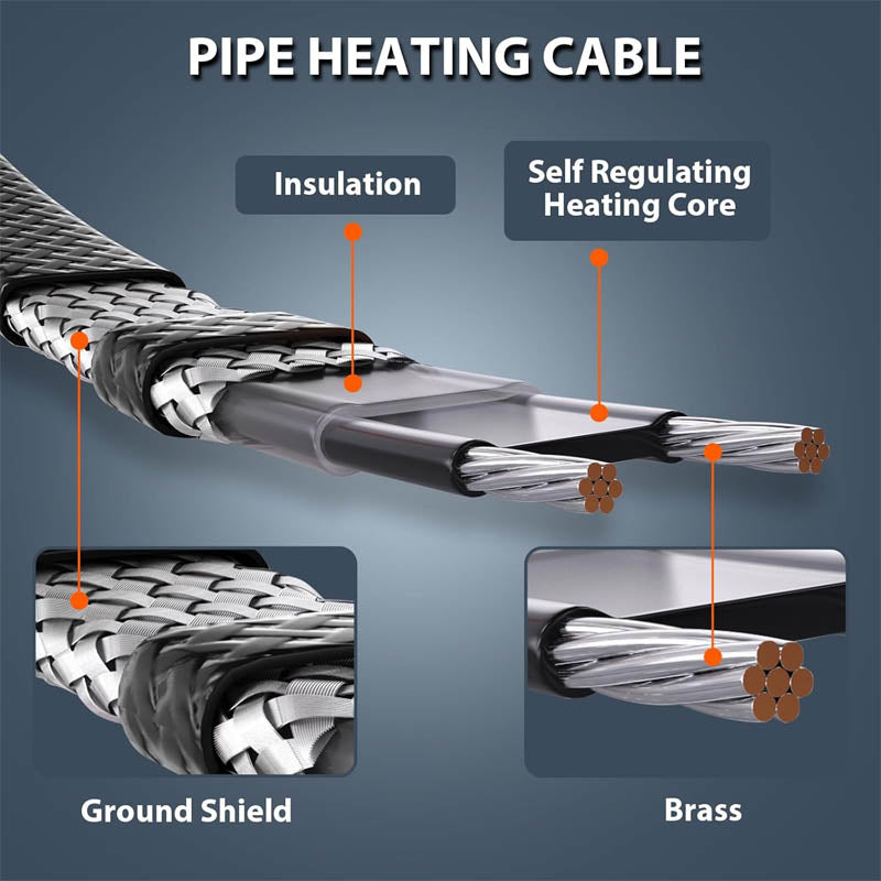 BowLift | Heating Cables Self-Regulating Pipe 24-feet 120V Roof deicing and Pipe freeze protection