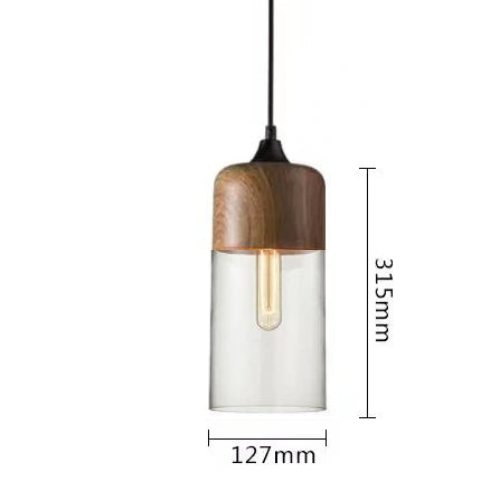 BowLift | EternaGlow Pendant Light made of Glass and Wood | Elegant Design for Your Home