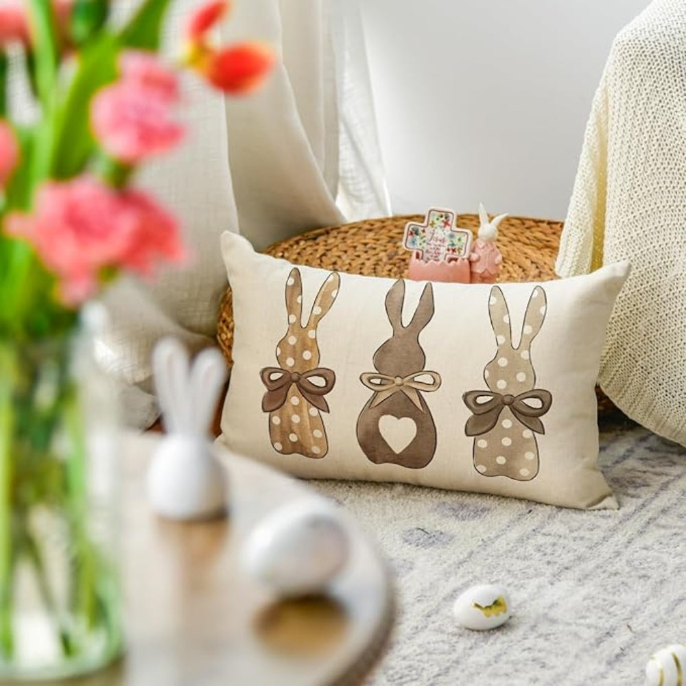 BowLift | Hemp Three Bunny Cushion Cover