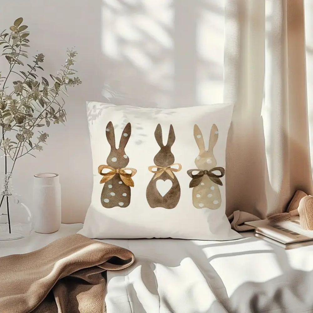 BowLift | Hemp Three Bunny Cushion Cover