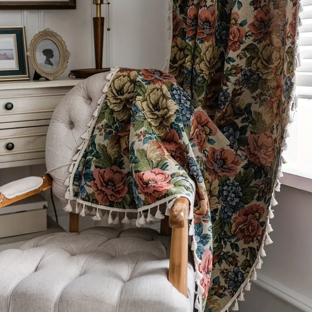 BowLift | Heritage Rose Bloom Tassels Curtain