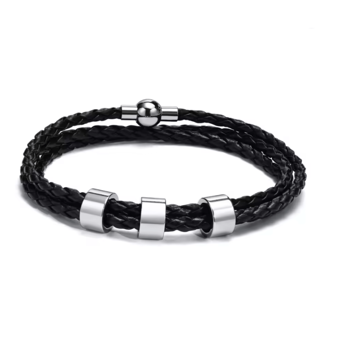 BowLift | Men's braided bracelet with personalized name beads