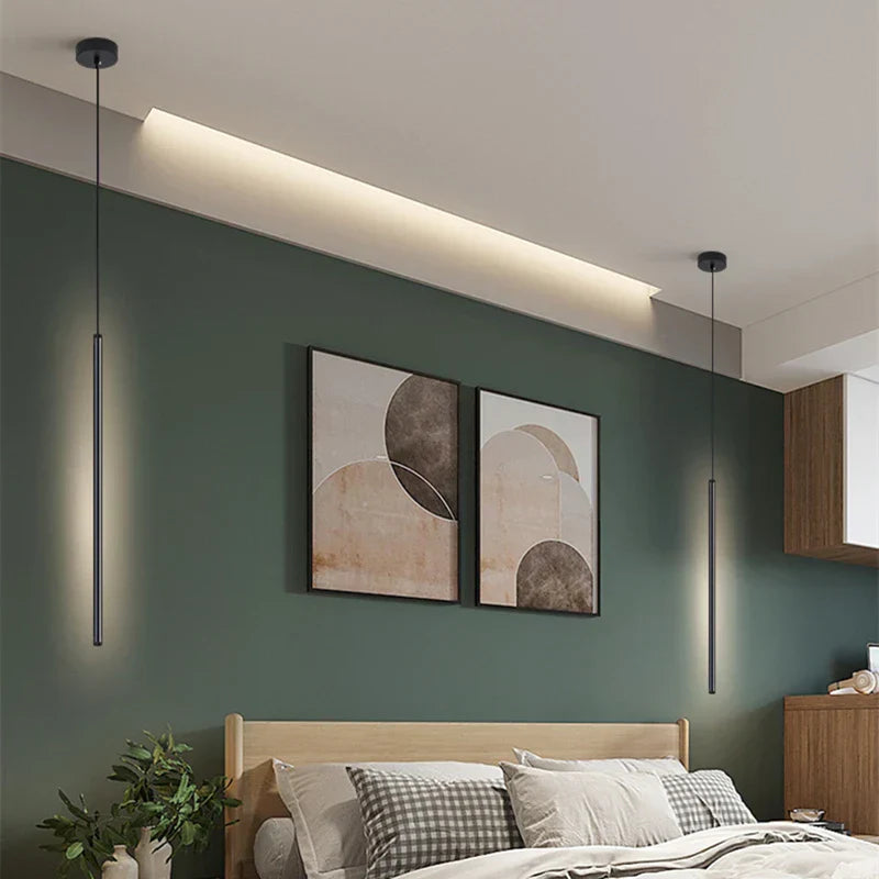 BowLift | Nordic LED Pendant Light: Minimalist design with creative lines, perfect for the bedroom, dining area