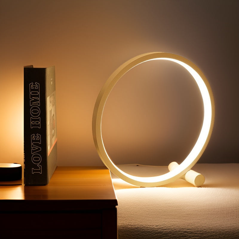 BowLift | Halo Glo Lamp – minimalistic dimmable round LED table lamp