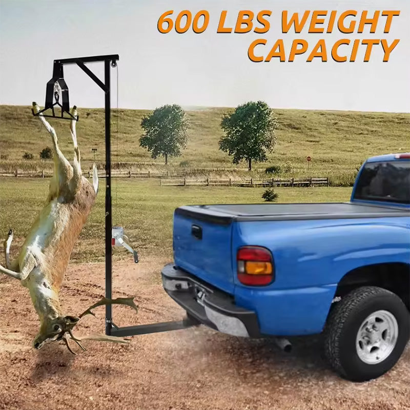 BowLift | 2" Hitch Game Hoist 600LB Hunting Deer Hoist Truck Hitch Deer Hoist with Winch Lift Gambrel Set